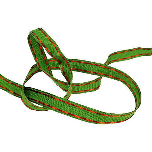 Artikel Dekorativt båndgrønt med trådkant 15mm 15m