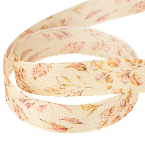 Artikel Dekorativt bånd efterårsdekorativt stofbånd beige gammelrosa 25mm 20m