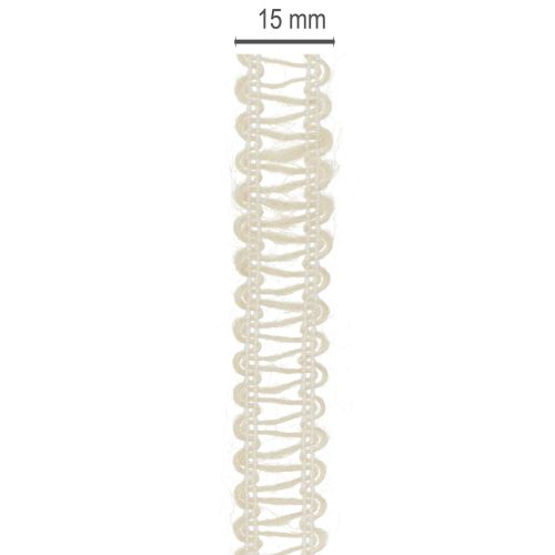 Artikel Dekorativt jutebånd, naturligt gavebånd, cremehvid, 15 mm x 15 m