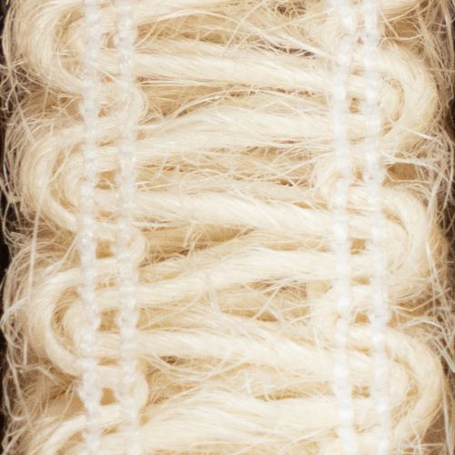 Artikel Dekorativt jutebånd, naturligt gavebånd, cremehvid, 15 mm x 15 m