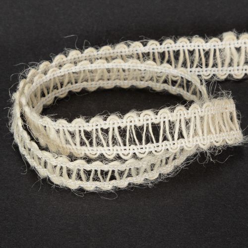 Artikel Dekorativt jutebånd, naturligt gavebånd, cremehvid, 15 mm x 15 m