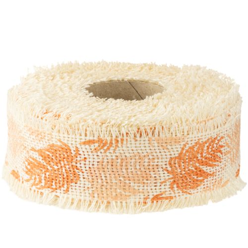 Artikel Dekorativt bånd blade regnskov bomuldsbånd orange 30mm 15m