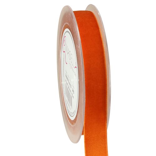 Dekorativt bånd fløjlsbånd mørk orange 20mm 10m