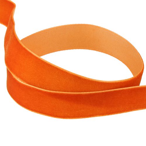 Artikel Dekorativt bånd fløjlsbånd mørk orange 20mm 10m