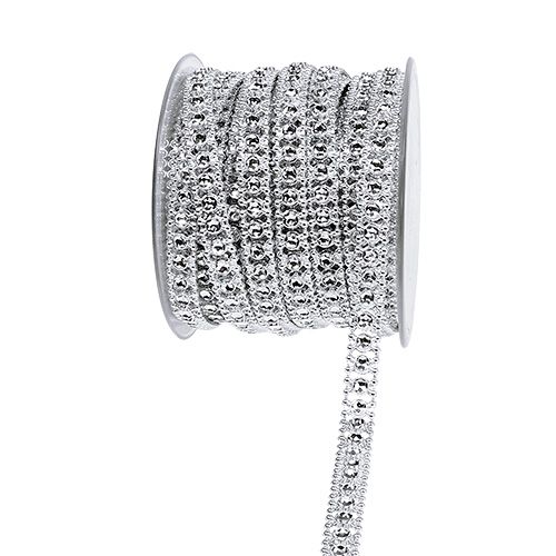 Floristik24 Dekorativt bånd sølv 10mm 9m