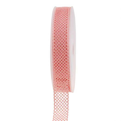 Dekorativt bånd kniplinger 21mm 20m lyserød