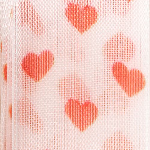 Artikel Gavebånd med hjerter, ideelt til kreative indpakningsidéer og personlige gaver, 2,5 cm bredt, 15 m langt