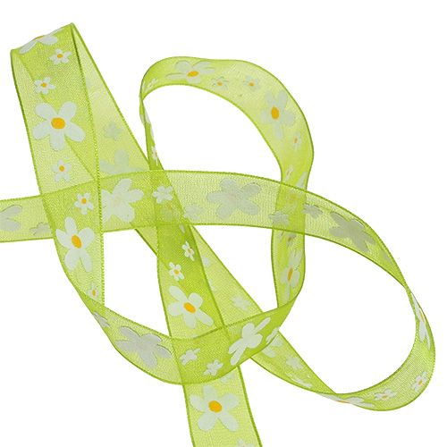 Artikel Dekorativt båndgrønt med blomstermotiv 15mm 20m