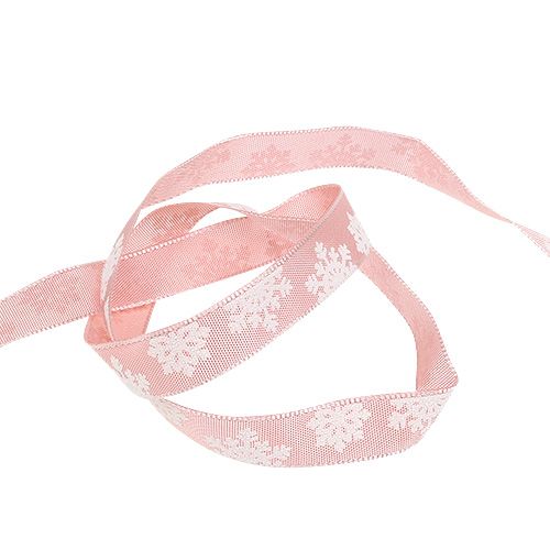 Artikel Dekorativt bånd med trådkant pink 15mm 20m