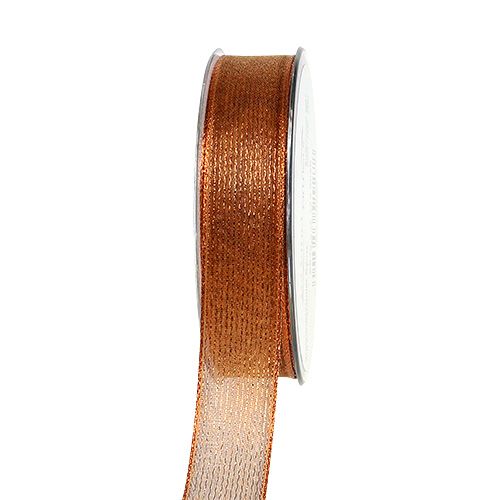 Dekorativ tape med lurex strimler kobber 25mm 20m købe | Floristik24.dk