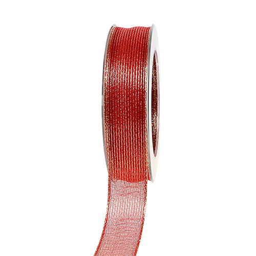 Dekorativ tape med lurex striber rød 25mm 20m købe | Floristik24.dk