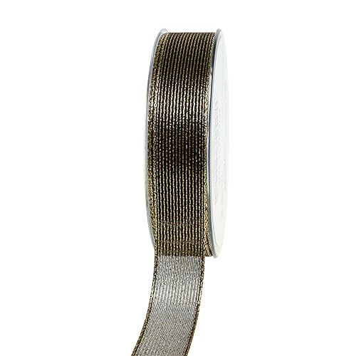Dekorativt bånd med lurex striber sort 25mm 20m købe | Floristik24.dk