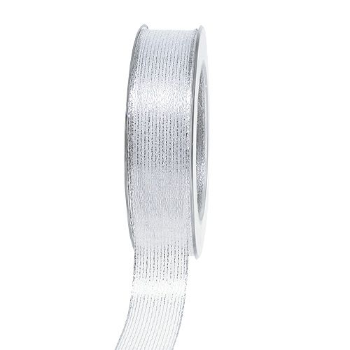 Pyntebånd med lurex striber sølv 25mm 20m købe | Floristik24.dk
