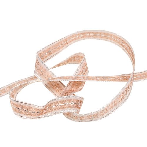 Floristik24 Dekorativ tape med lyserød 15mm 20m mønster