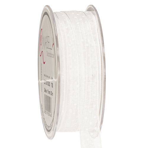 Floristik24 Festligt dekorativt bånd til udsmykning af gaver og hobbyprojekter, 1,5 cm bredt, 20 m langt