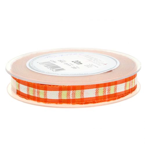 Floristik24 Dekorativ båndskontrol med orange orange 15mm L20m