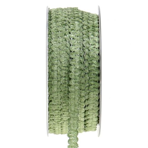 Floristik24 Deco bånd fløjl look grøn 10mm 20m