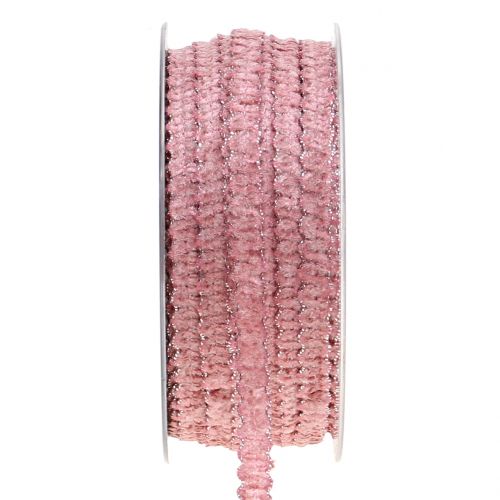 Floristik24 Dekorativt båndfløjl ser pink ud 10mm 20m