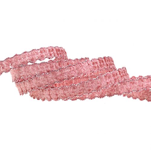 Artikel Dekorativt båndfløjl ser pink ud 10mm 20m