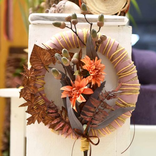 Artikel Dekorativ blomsterdahlia, efterårsdekoration, silkeblomstorange 55cm Ø9 / 11cm