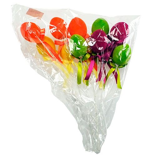 Floristik24 Dekorative æg med tråd flok farverige 6 cm 12stk
