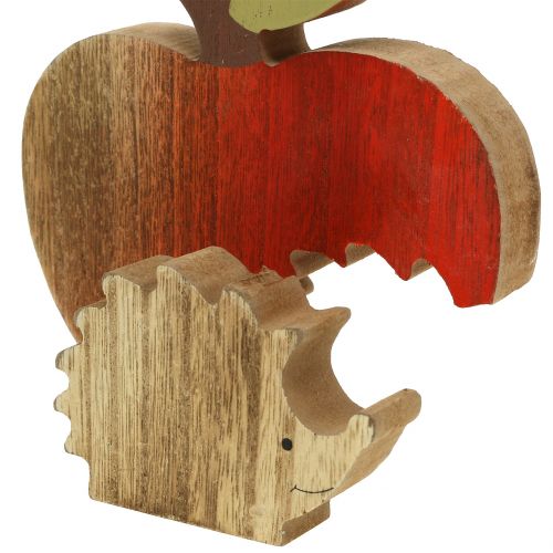Artikel Dekorativt figur æble med pindsvinrød, naturlig 13cm 3stk