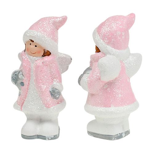 Floristik24 Dekorativ figur engel-pige lyserosa 11 cm 2stk