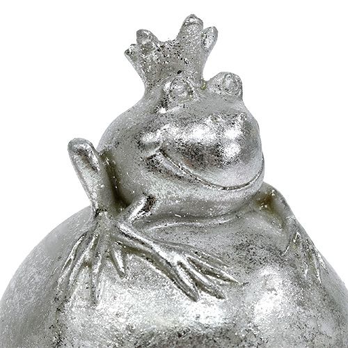 Deco figur frø på kugle sølv 8 cm 4stk | Floristik24.dk