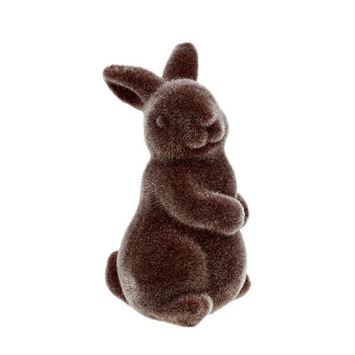 Floristik24 Dekorativ figur kanin strømmet 7 cm brun 1 stk