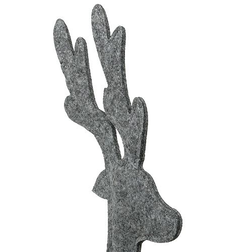 Artikel Dekorativ figurhjort lavet af filt 60 cm grå