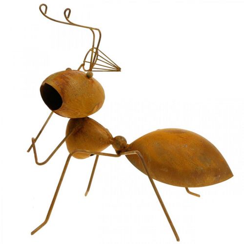 Floristik24 Dekorativ figur myre metal sommerfuglenet havedekoration rust 19cm