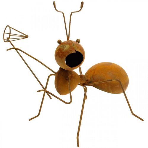 Floristik24 Dekorativ figur myre metal sommerfuglenet havedekoration rust 19cm