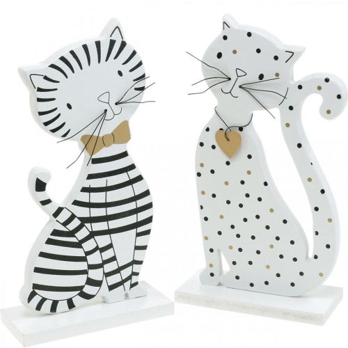 Deco figur kat, butik dekoration, katte figurer, træ dekoration 2 stk