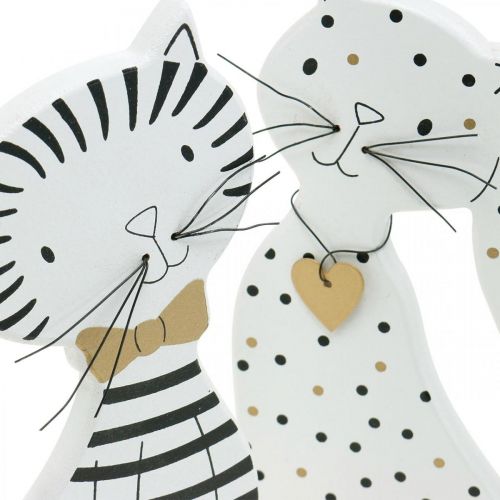 Floristik24 Deco figur kat, butik dekoration, katte figurer, træ dekoration 2 stk