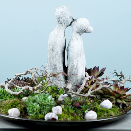 Floristik24 Dekorativ figur kysse par stenstøbt 40cm