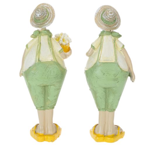 Dekorative havemandsfigurer, borddekoration, sommer, grøn/gul, 16,5 x 5,5 cm, 2 stk. | Floristik24.dk