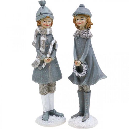 Floristik24 Dekorationsfigurer vinter børnefigurer piger H19cm 2stk