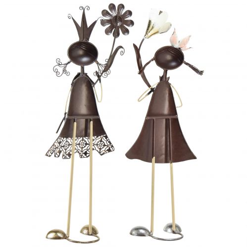 Artikel Dekorative figurer altan dekoration metal pige figurer 56/57cm 2stk
