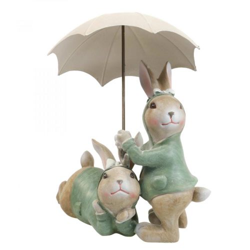 Deco figurer kanin par Deco kaniner med paraply H22cm