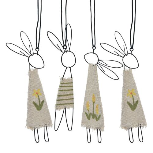 Floristik24 Dekorative figurer metal kaninbøjle sort natur 19cm 4 stk