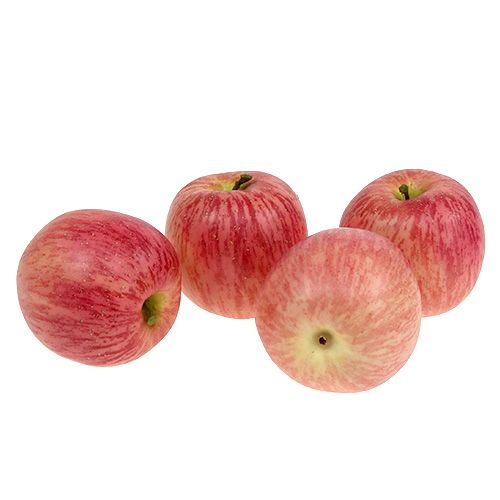 Floristik24 Dekorative frugter dekorative æble rød-orange Ø9cm 4stk