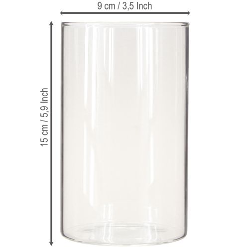 Artikel Dekorationsglas, borddekoration, blomstervase farveløs Ø9cm H15cm