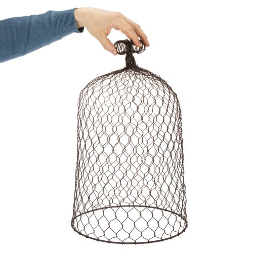 Dekorativ metalklokke, klatrehjælp, trådhætte, brun, rustfinish, H50/41cm Ø30/25cm, sæt med 2 | Floristik24.dk