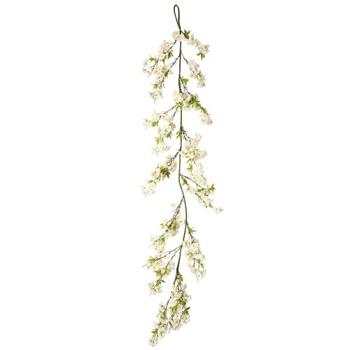 Artikel Dekorativ bøjle kirsebærblomst kunstige blomster krans hvid 170cm