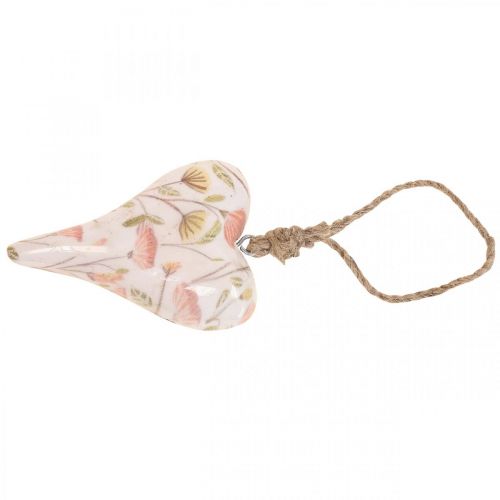 Floristik24 Deco bøjle træhjerte deco bøjle motiv blomster 7x10x2,5cm