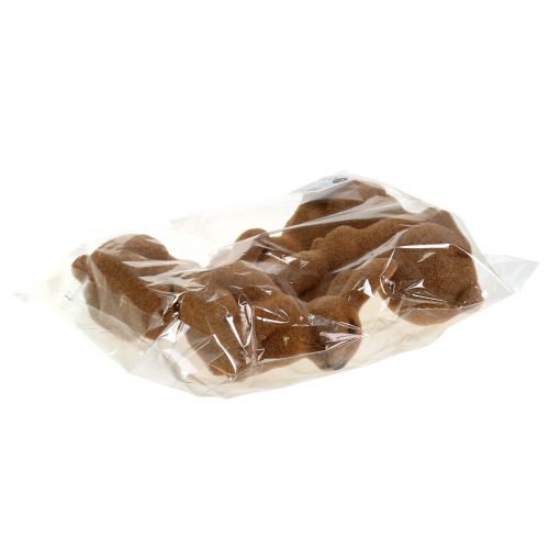 Artikel Dekorativ kanin flokket brun påskeharepynt 15cm 4 stk