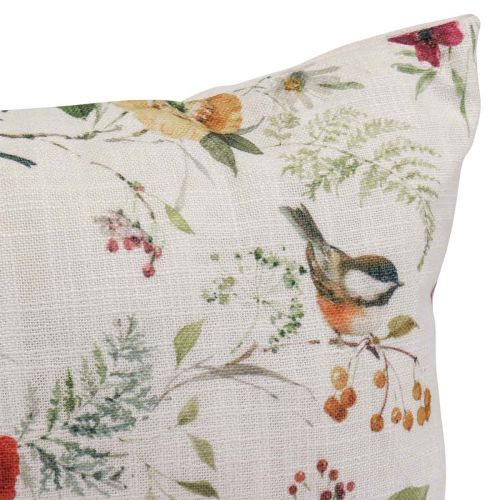 Floristik24 Pyntepude sommerpyntepude med blomster/fugle 37x37cm