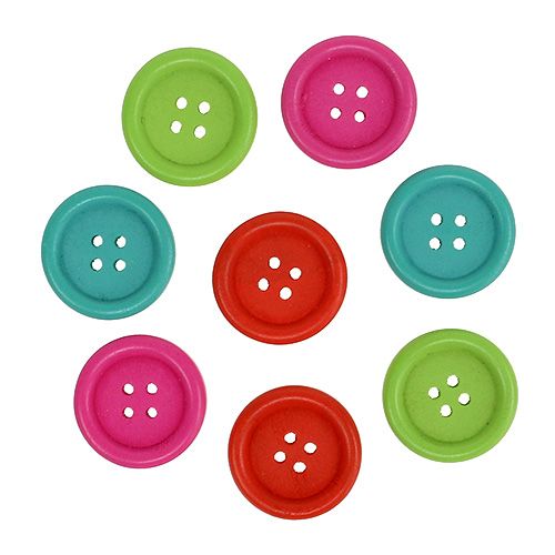 Floristik24 Dekorative træknapper i assorterede farver. Ø2,5cm 72 stk