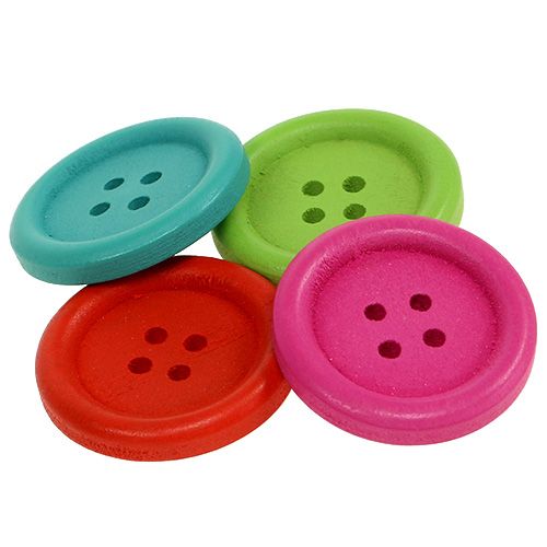 Floristik24 Dekorative træknapper i assorterede farver. Ø2,5cm 72 stk