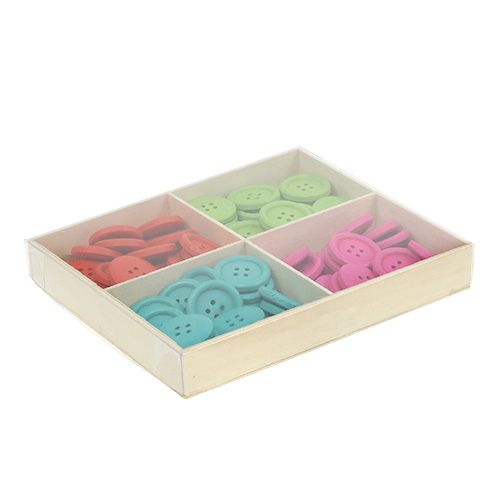 Floristik24 Dekorative træknapper i assorterede farver. Ø2,5cm 72 stk